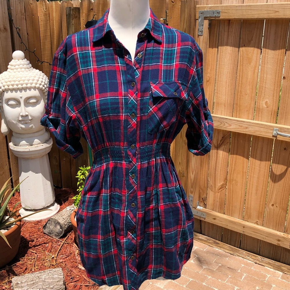 Girls Plaid Flannel Top | Shirt Dress | Tunic